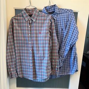 (2) Ralph Lauren Men's Plaid Button-Down Shirt